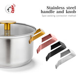 Hot Sell 8 Pcs Straight Shape Nonstick Cookware Set Stainless Steel Cooking Pot and Pan With Gold-Plated Handle