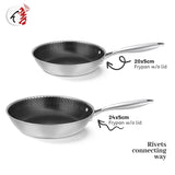 Tri Ply Non Stick Cookware Stainless Steel Frying Cooking Pot Egg Pans Triply Honeycomb Frying Pan