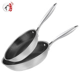 Tri Ply Non Stick Cookware Stainless Steel Frying Cooking Pot Egg Pans Triply Honeycomb Frying Pan