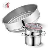 Food Grade Nonstick Cookware 10 Pcs Stainless Steel Cooking Pots and Pans for Home Kitchen