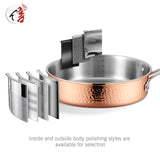 8 Pcs High Quality Triply Copper Cooking Pots and Pans Stainless Steel Cookware Set With Hammer Design