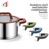 Customization 8Pcs Induction Bottom Kitchenware Stainless Steel Cookware Set with Colorful Silicone Handle and Lid