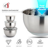 Customized Salad Mixing Bowls Set Home Kitchen Baking Salad 16/20/24cm Stainless Steel Mixing Bowl with Transparent Lid