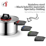 New Design 6 Pcs Cookware Cooking Pots Stainless Steel Casserole Set with Bakelite Folding Handle