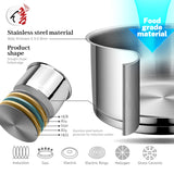 Customization 8Pcs Induction Bottom Kitchenware Stainless Steel Cookware Set with Colorful Silicone Handle and Lid