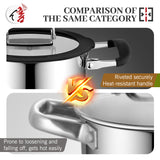 New Product 6pcs Folding Handle Stainless Steel Casserole Cooking Pot Cookware Set with Silicone Glass Lid