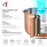 8 Pcs High Quality Triply Copper Cooking Pots and Pans Stainless Steel Cookware Set With Hammer Design